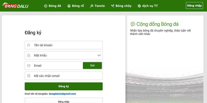 Hướng dẫn cách đăng ký tài khoản bongdalu