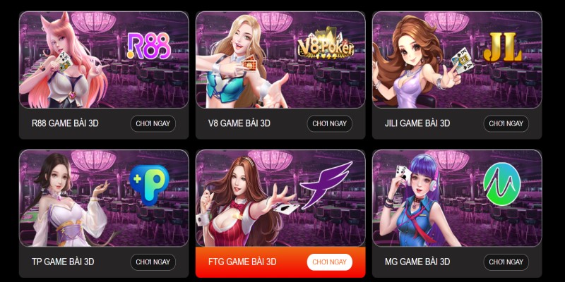 Giao diện sảnh game bài hiện đại thân thiện